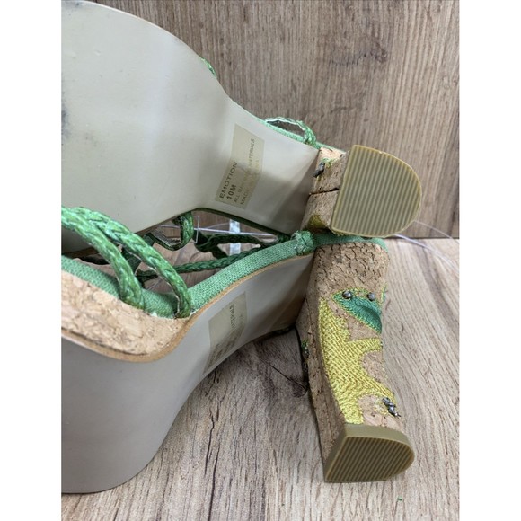 Rampage Emotion Women’s Heeled Sandals Size 10 M Green Rhinestone Embroidered - Picture 14 of 16